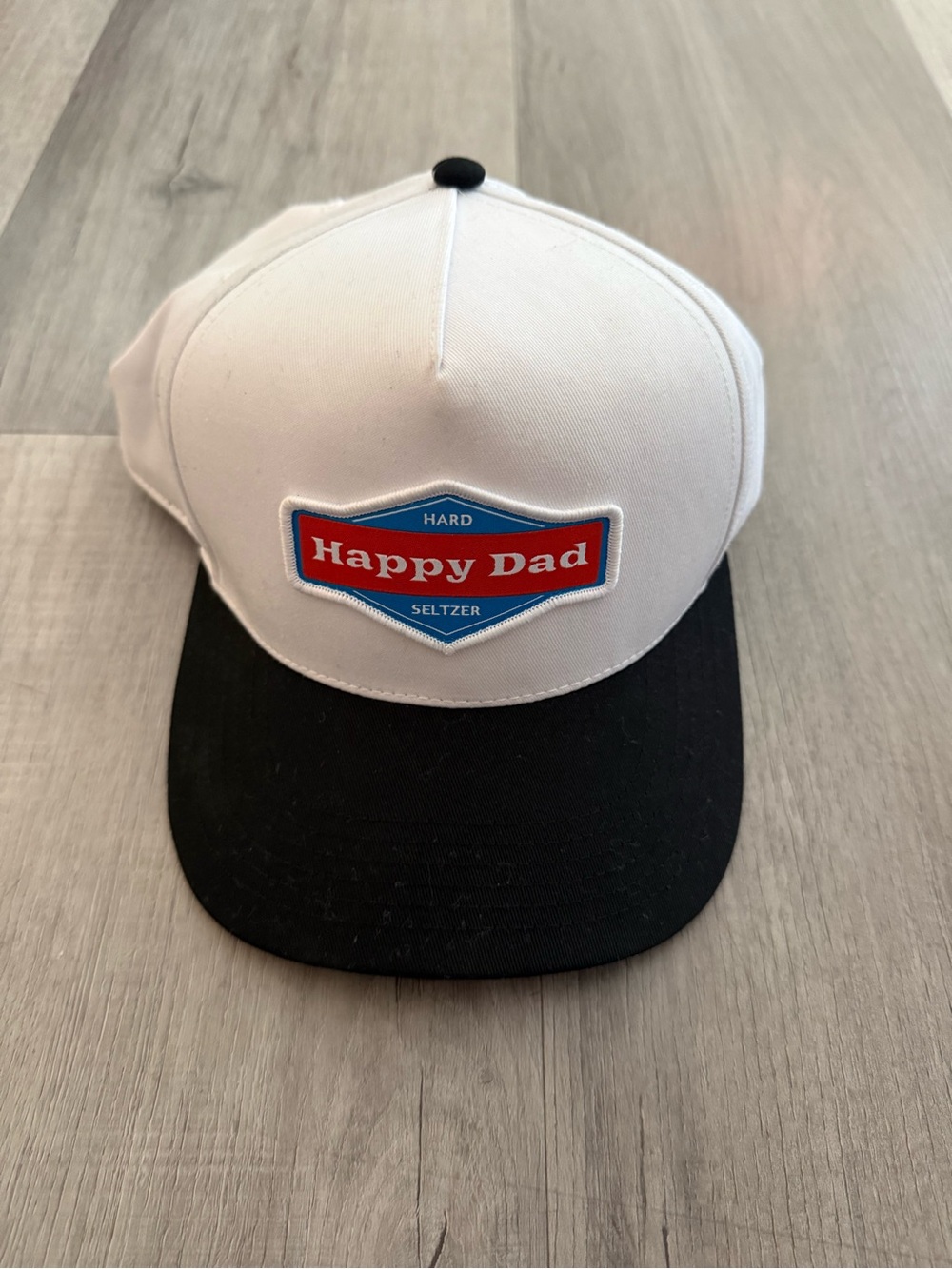 ❤️ Happy Dad Two-Tone Snapback Hat - White & Black